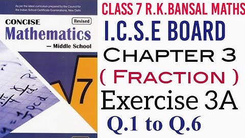 Exercise 3A Class 7 ICSE Maths Selina publisher