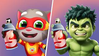 Talking Tom Hero Dash VS Hulk Subway Surf - Tom Hero Dash New Update, Talking Tom Cat Gameplay screenshot 4