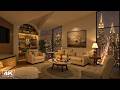 Relaxing Rainy Night Jazz 🌃 Cozy Apartment Overlooking the Empire State Building for Study & Work