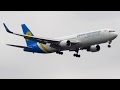 Ukraine International Boeing 767-300ER [UR-GEB] CROSSWIND Landing at New York JFK! [Full HD]