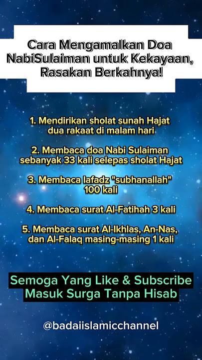 Cara Mengamalkan Doa Nabi Sulaiman untuk Kekayaan, Rasakan Berkahnya! #dakwah #islamic #islam #doa