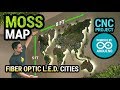 DIY Floating CNC World Moss Map with Fiber Optic LED Cities