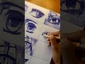 Eye drawing using crose hatching 🖋️//#shorts