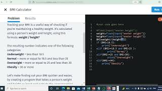 Python part 34 How to design a BMI Calculator for checking healthy weight as underweight , normal
