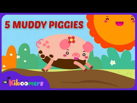 5 MUDDY PIGGIES 🐷 Countdown Song for Kids | The Kiboomers