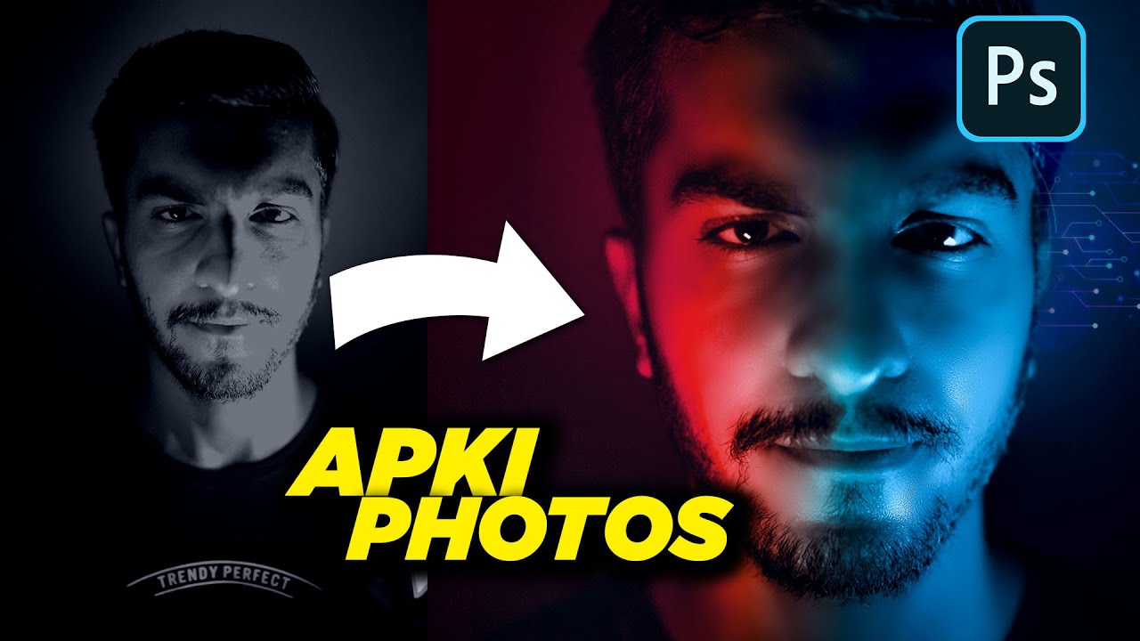 Dramatic Red and Blue Duel tone Light Effect in Tutorial in