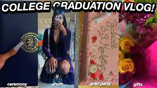 VLOG: I FINALLY GRADUATED FROM COLLEGE!! *grwm, ceremony, grad party, gifts, friends &amp; more*