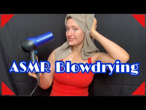 ASMR | BLOW DRYING MY HAIR | HAIR PLAY | SUBSCRIBER REQUEST | HAIR BRUSHING & FLIPPING