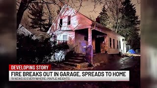 Garage fire spreads to Maple Heights home