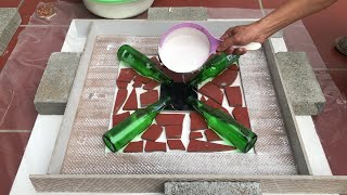 Amazing Design - How To Make Coffee Table With Ceramic Tiles And Old Bottles