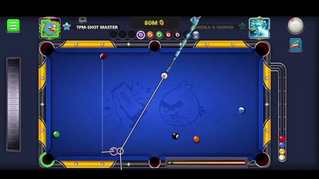8 ball  pool trickshot on the best account