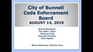 August 14, 2019 Code Enforcement Board