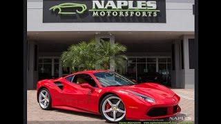 2017 ferrari 488gtb rosso corsa (red) beige leather interior 3.9l v8
twin-turbocharged 661hp @ 8,000rpm 561ft-lbs 3,000rpm automated double
clutch transmis...