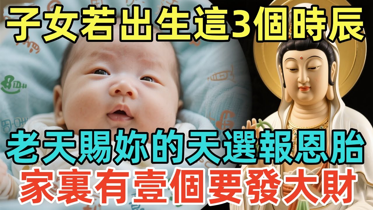 子女若出生在這三個時辰，恭喜妳，老天賜妳的天選報恩胎，家裏有壹個要發大財！#佛淨 #佛學 #佛陀 #佛法 #佛教 #修行