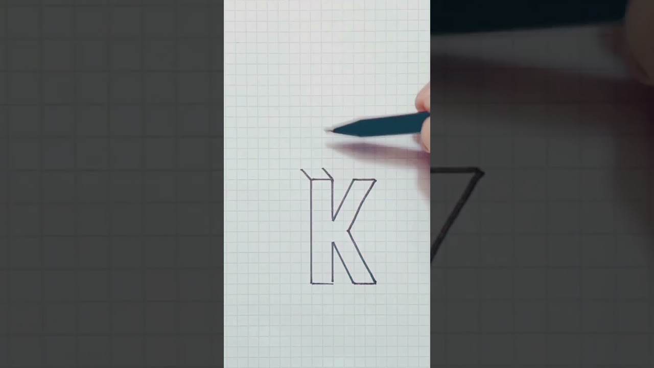 Menggambar Huruf K 3d #menggambar #3d #art #shorts