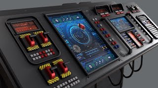 Sci-Fi Computer Control Terminal Low-poly 3D model