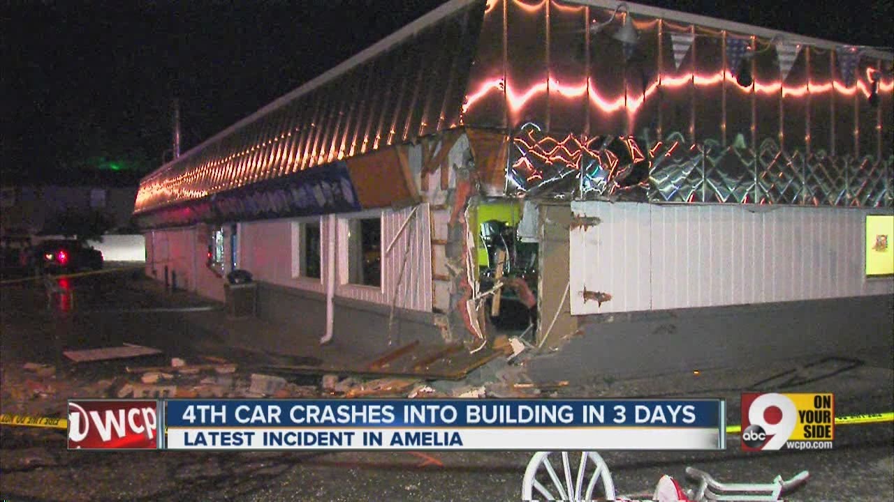 Fourth car crashes into building in three days - YouTube