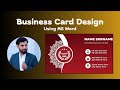 How to Create Business Card Design in Microsoft Word | MS Word Visiting Card Design Tutorial