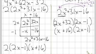 Factoring Trinomials with coefficient (Berry Method) (Hon Math 2 1.4) Guide