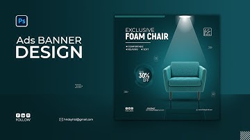 Furniture Ads Banner Design Tutorial | Instagram Ads Banner | Photoshop Tutorial