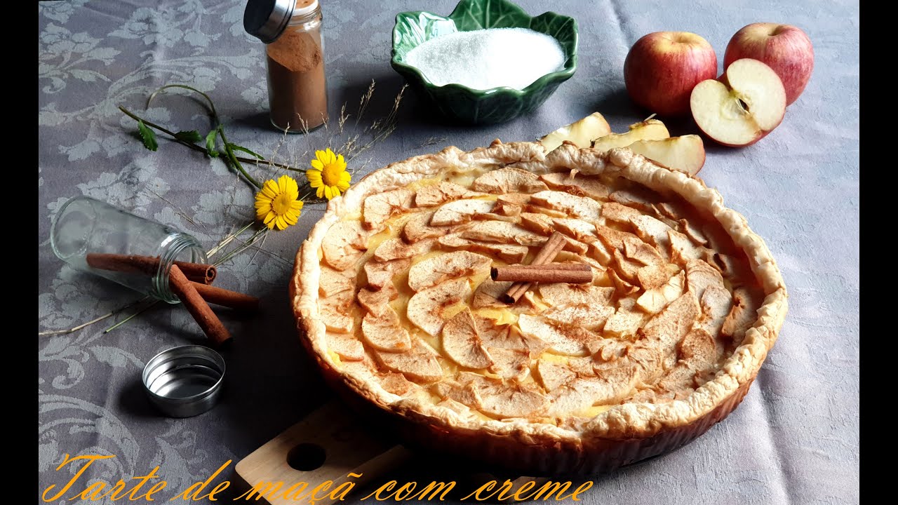 Tarte de maçã com creme