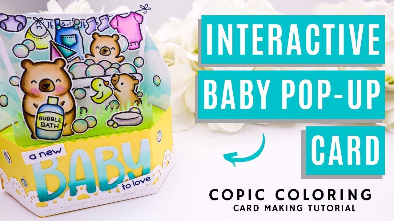 Interactive Platform Pop-Up Baby Card with Lawn Fawn - YouTube
