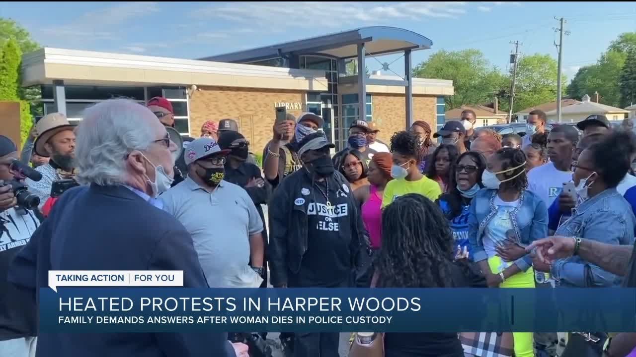 Heated protest in Harper Woods as family demands answers after woman