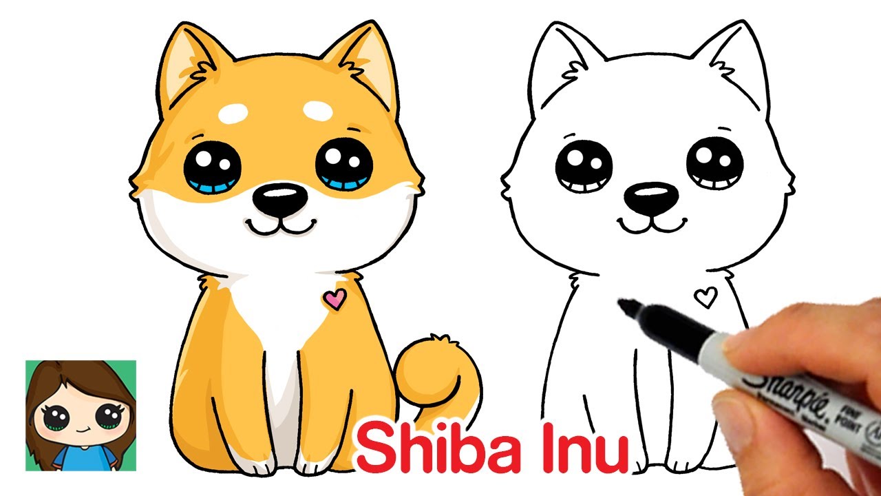 How to Draw a Puppy Dog Easy | Shiba Inu - YouTube