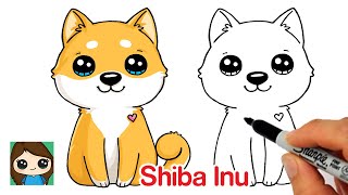 How to Draw a Puppy Dog Easy | Shiba Inu