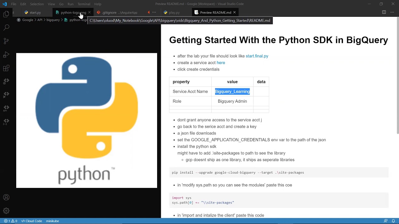 Getting Started With The Python Sdk In Google Bigquery