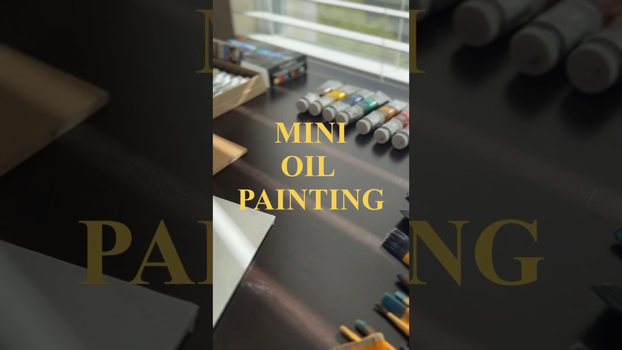 painting a mountain landscape on a ✨mini✨ canvas