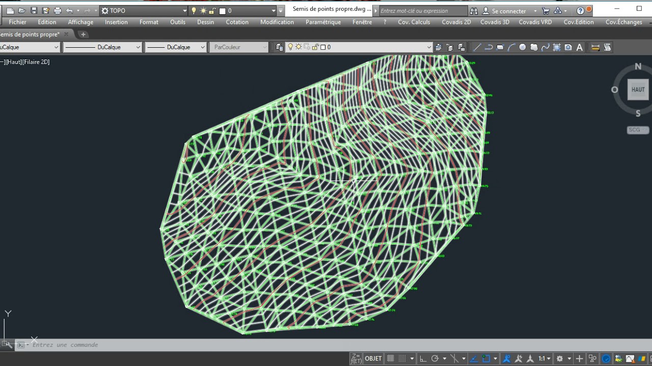 COVADIS : Courbes de niveau