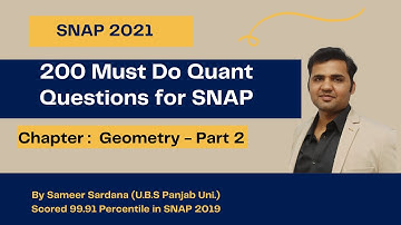200 Must Do Quant Questions for SNAP || Complete Quant for SNAP 2021 || Geometry - Part 2