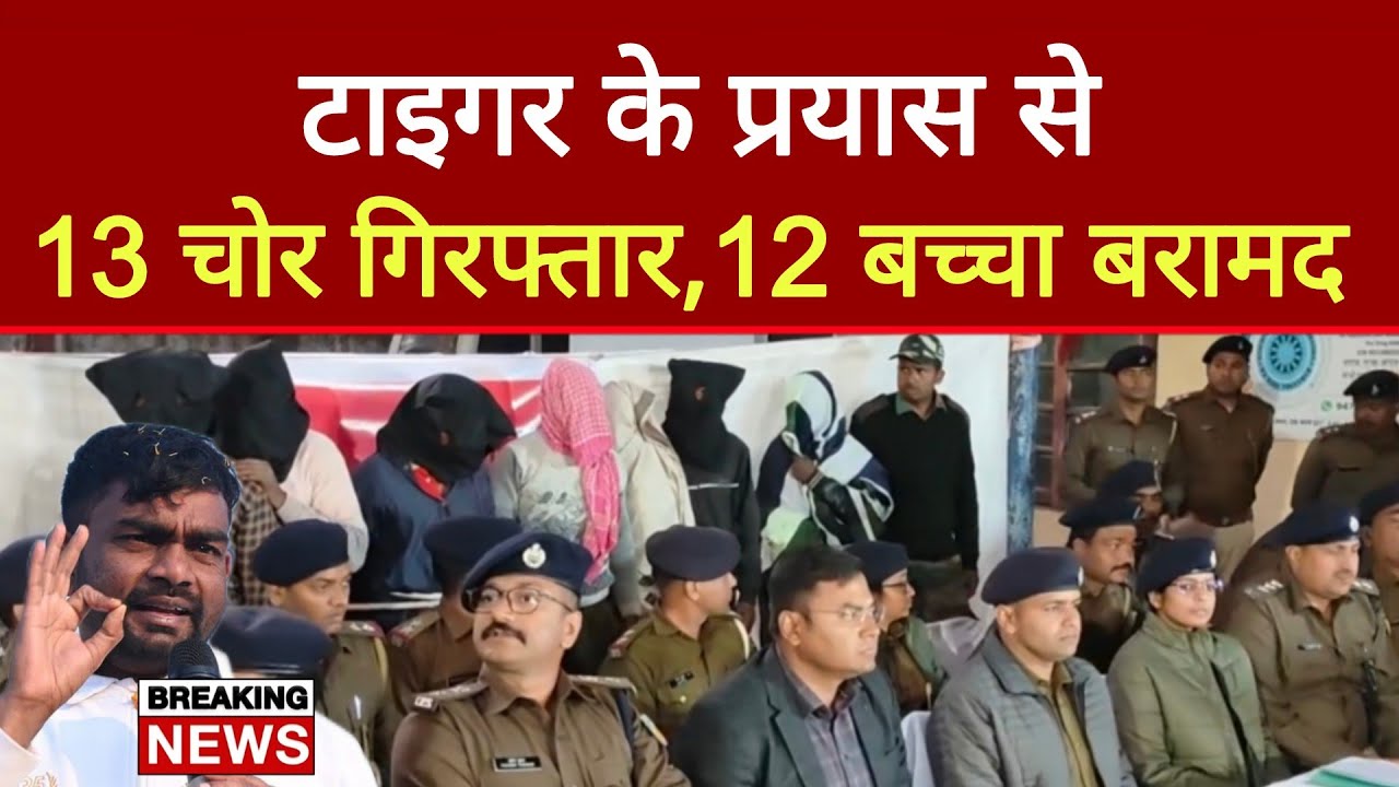 Tiger के प्रयास से 13 चोर गिरफ्तार,12 बच्चे बरामद 
