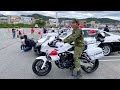 兵庫県警交通機動隊西播方面隊白バイ模範走行!あっ!自衛隊走行?安全運転競技大会の種目を少し披露|CB1300Pウイリー走行!全国白バイ安全運転競技【加西市】4K60P