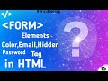 # 15_Color,_Email,_Password,_Number_and_Hidden_Elements_of_Form_Learn_HTML Web Development Tutorials
