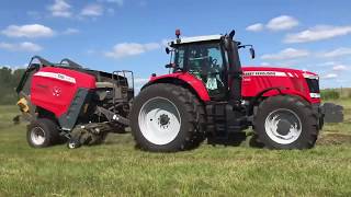 2020 Massey Ferguson RB4180V baling grass hay!