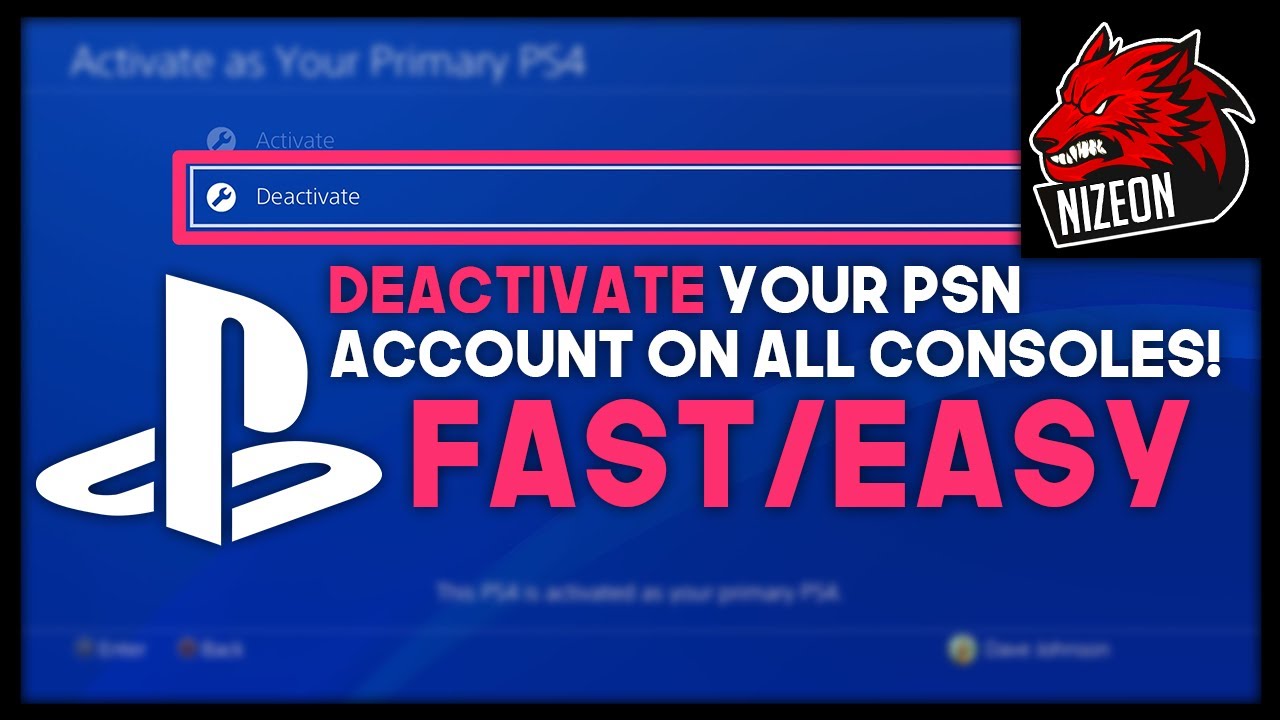 HOW TO DEACTIVATE YOUR ACCOUNT ON ANY PS4 (FIX PRIMARY ACTIVATION ERROR) -  YouTube