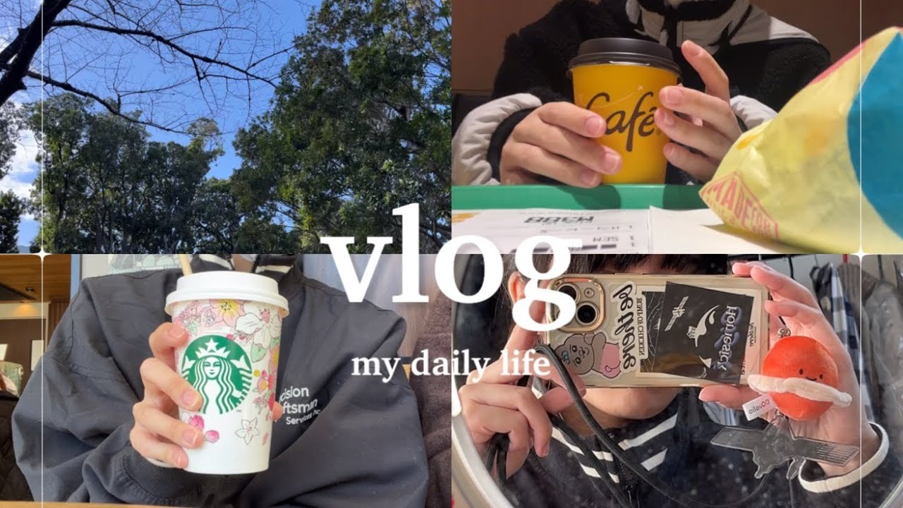 VLOG｜週5でバイトする大学生👩🏻‍🎓_食で自分を甘やかしながら労働🎶.徹夜して朝活🌞.スタバ.購入品紹介