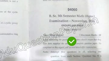 2016 Mdu BSc Math Hons 5th Sem Groups & Rings Operations Research Question Paper #MduQuestionPaper