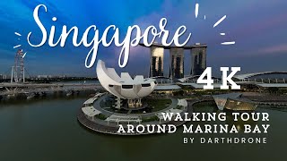 (4K) Walking Tour Around Marina Bay Sands, Singapore 2024 #travel #singapore #drone