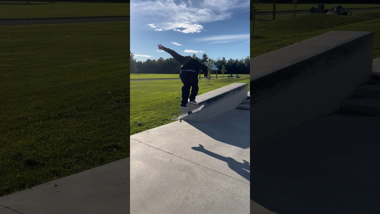 Battling a 5050 nollie bigspin down a hubba skate skateboarding 