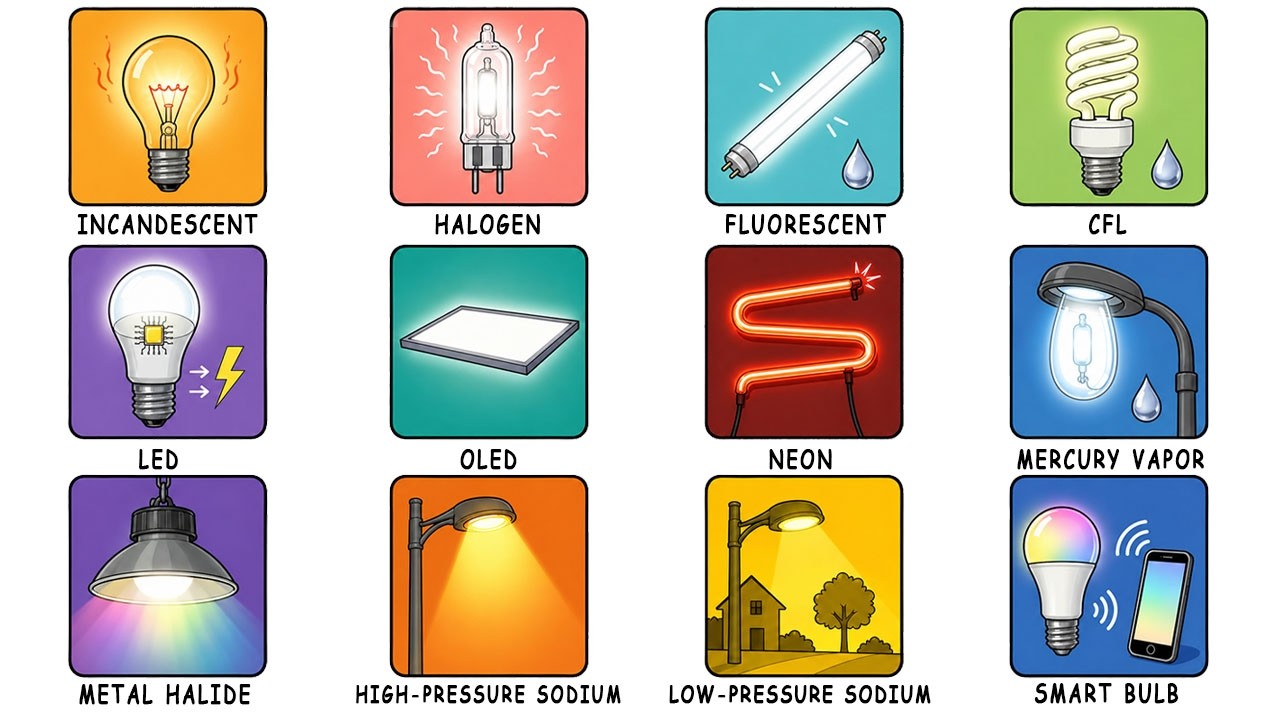 Light Type Names Every Type of Light Bulb Explained - YouTube