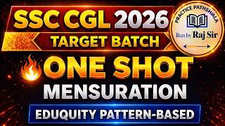 SSC CGL 2026 | MENSURATION 3D | PART-4 | ONE SHOT | EDUQUITY PATTERN BASED PYQ