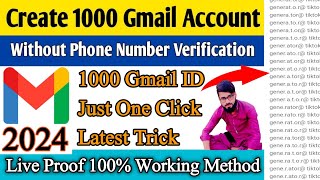 One Click Just 1000 Gmail Account ID|How To Create A Gmail Account | 1 Click Se 1000 Gmail Kase Bnay