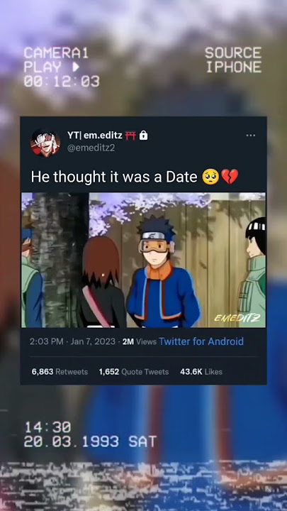 He thought it was a Date 🥺💔#obito #kakashi #rin #shorts