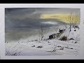 Skecthing winter scene,pen and wash and watercolor tutorial.Nil Rocha