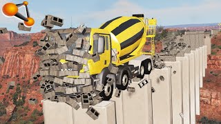 BeamNG.drive - Cars Ram A Brick Wall