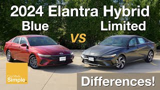 2024 Hyundai Elantra Hybrid Blue vs Limited | Side by Side Trim Comparison! screenshot 5