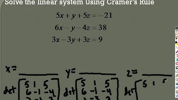 Algebra 2 4.3 Part 4 Examples Determinants and Cramers Rule
